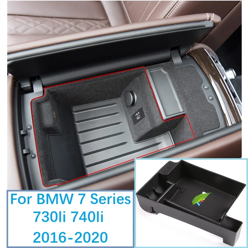 

LHD For BMW 7 Series 730li 740li 2016-2020 Inner Armrest Storage Box Decoration Cover Trim Plastic Car Accessories