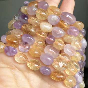 

8-10mm Natural Irregular Yellow Citrines Quartz Crystal Stone Beads Loose Spacer Beads For Jewelry Making DIY Bracelet 15"Inches