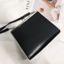 Женская винтажная маленькая сумочка модная женская сумка на застежках простая стильная сумка черная 7889L