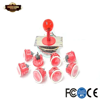 

JLF-TP-8YT Joystick OBSC-30-CR Clear Red Balltop And Translucent Red Shaft Cover And Dust Washer