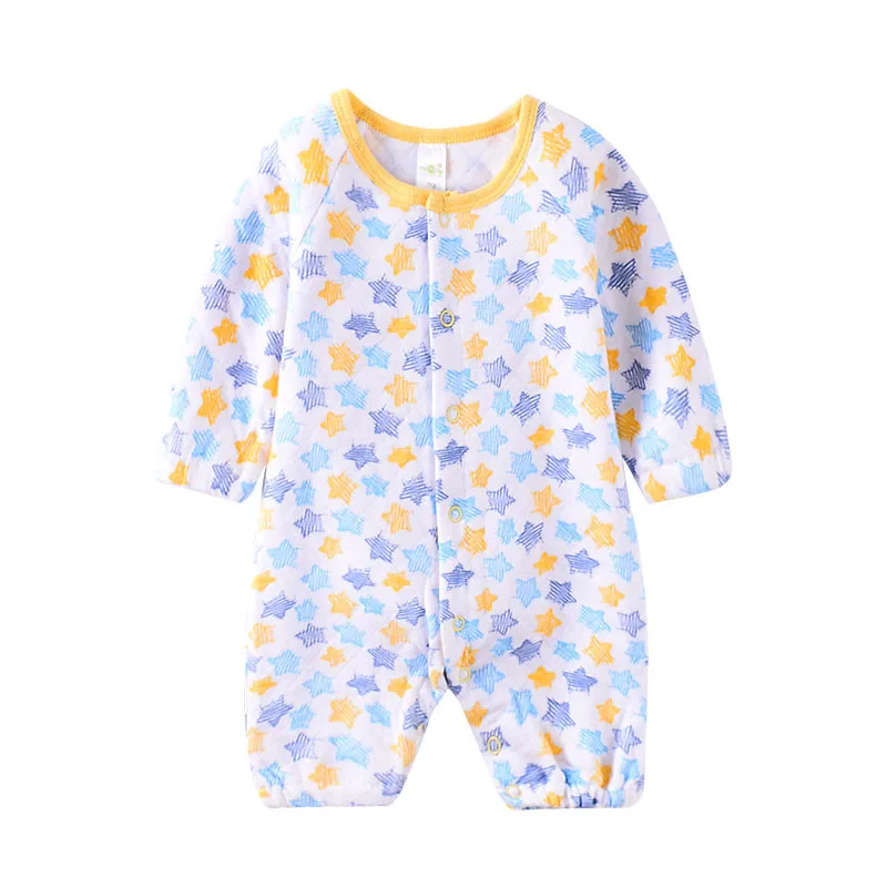 

9.9/Piece Deficit Processing Air Layer Cotton Romper Autumn Crawling Clothes Baby Clothes without Legs Onesie Long-sleeve Jumpsu
