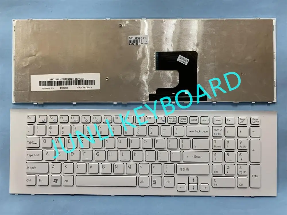 JUNLI клавиатура для оригинального sony Vaio VPCEJ VPC-EJ VPC EJ 17," 148972311 V116646H США белая рамка для ноутбука клавиатура