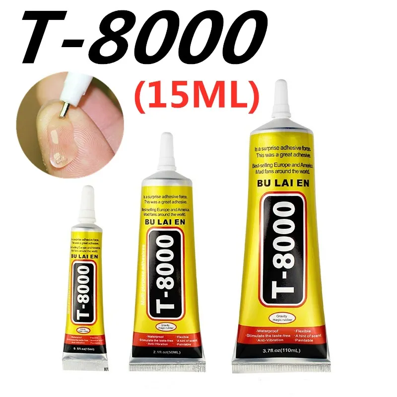 

T-8000 15ML MultiPurpose Industrial Adhesive Jewerly Craft Rhinestone And Nail Gel T8000 Diy Phone Frame Fix Screen Glass Glue