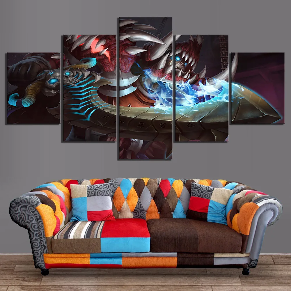 5 Piece Video Game WOW DOTA 2 Painting Poster Decorative Mural Art Room Wall Decor Canvas Painting 