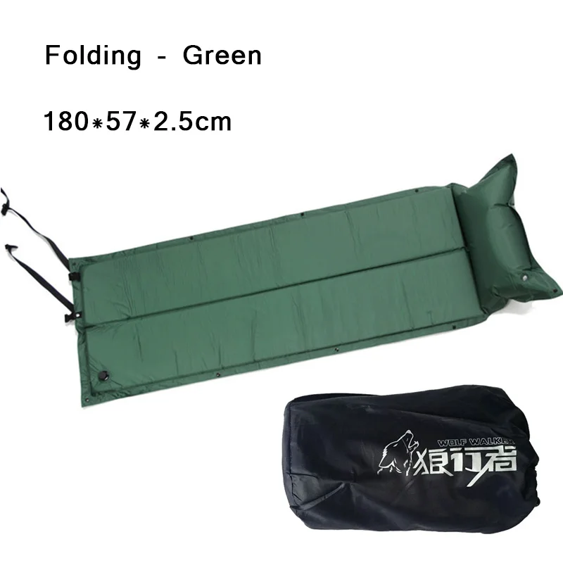 Спальная кровать кемпинг коврик для роллов самонадувающаяся надувная подушка воздушный пакет для матраса кемпинг коврик пляжный коврик для пикника Коврик для песка - Цвет: B013-green-folded