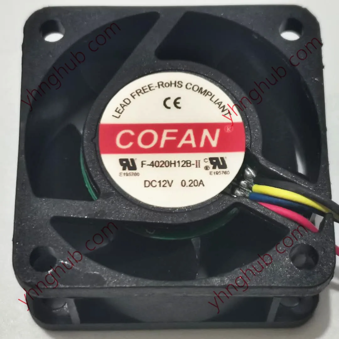 Cofan F4020h12b-ii dc 12v 0.20a 40x40x20 mm Ventilador de Refrigeração do Servidor de Fios - Imagem 2