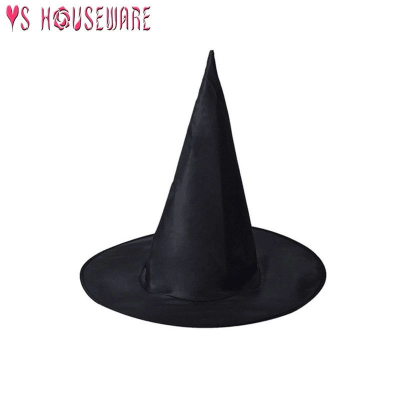 1PCHalloween Witch Hat Caps Masquerade Party Decoration Adult Womens Black Witch Hat For Halloween Costume Accessory Caps June24