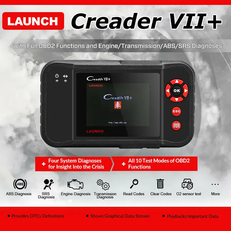 Старт Creader VII + Авто считыватель кода запуска X431 Creader VII Плюс двигателя ABS SRS торможения Системы obd obd2 Авто сканер Creader 7 +
