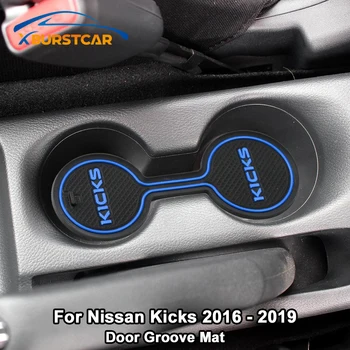 

For Nissan Kicks 2016 2017 2018 2019 Accessories Car Anti Slip Door Groove Mat Gate Slot Pad Non-slip Cup Mats Car-styling