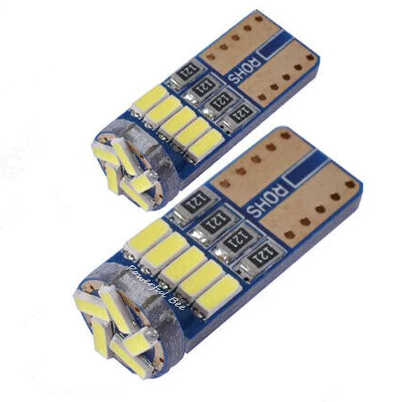 2 x CANBUS T10/W5W 4014SMD Белый 3 Вт LED AC/DC12V мотоциклетные автомобильные Габаритные фонари