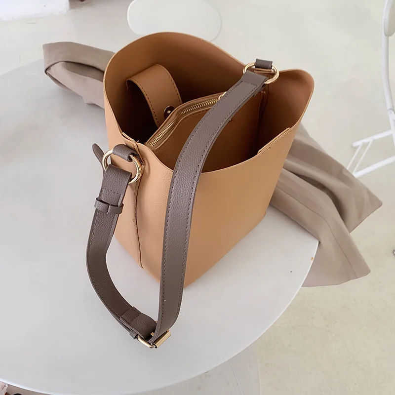 

New fashion matchingcolor one-shoulder bucket bag OL commuter handbag casual diagonal handbag women bucket bag BW01-SB-xxtqjj