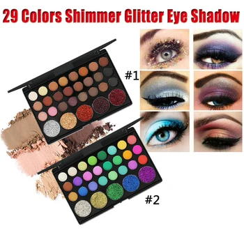 

29 Color Matte Eyeshadow Palette Glitter Shimmer Pearlescent Waterproof Long-lasting Eyes Makeup Pressed Pigment Professional