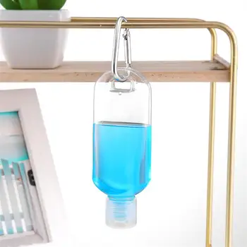 

10pcs 50ml Refillable Bottles with Hook Hand Sanitizer Containers Travel Bottles Alcohol Containers ( Random Color Hook)