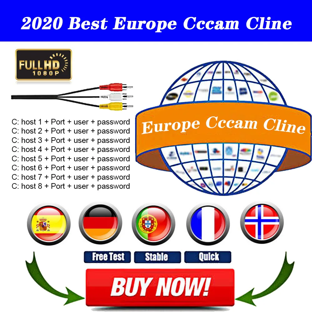 

Europe cccam portugal Oscam Germany HD Satellite Receiver Cccam cline 3/5/6 lines 1 year WIFI FULL DVB-S2 Cccam cline