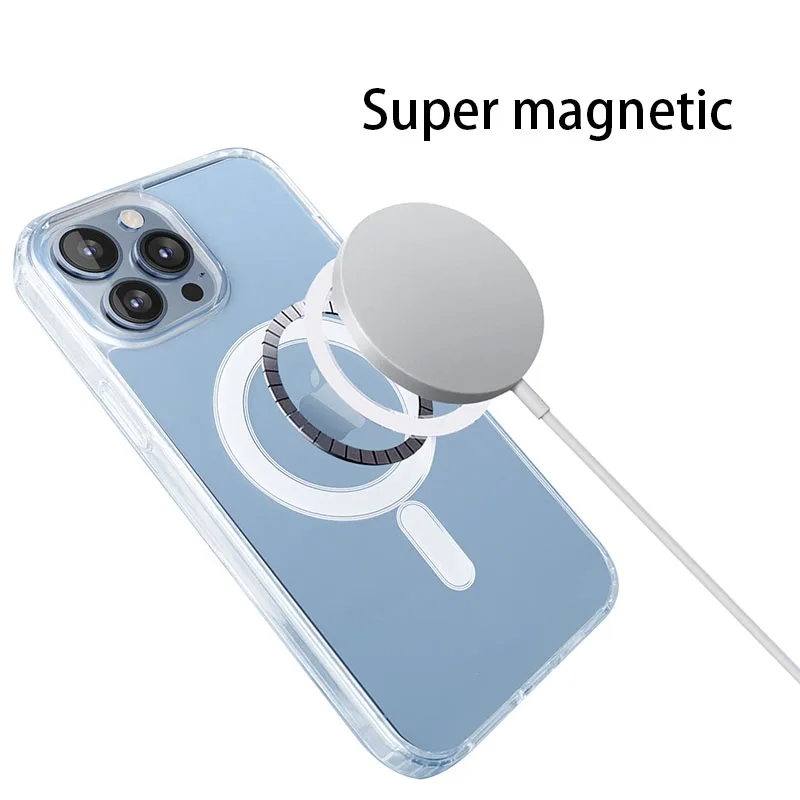 Hard Crystal Case For Magsafe Cover For iPhone 12 13 Pro Max Mini Magnetic Shell For iPhone 13 11 Pro Max XR Xs Max Funda apple magsafe charger iphone 12