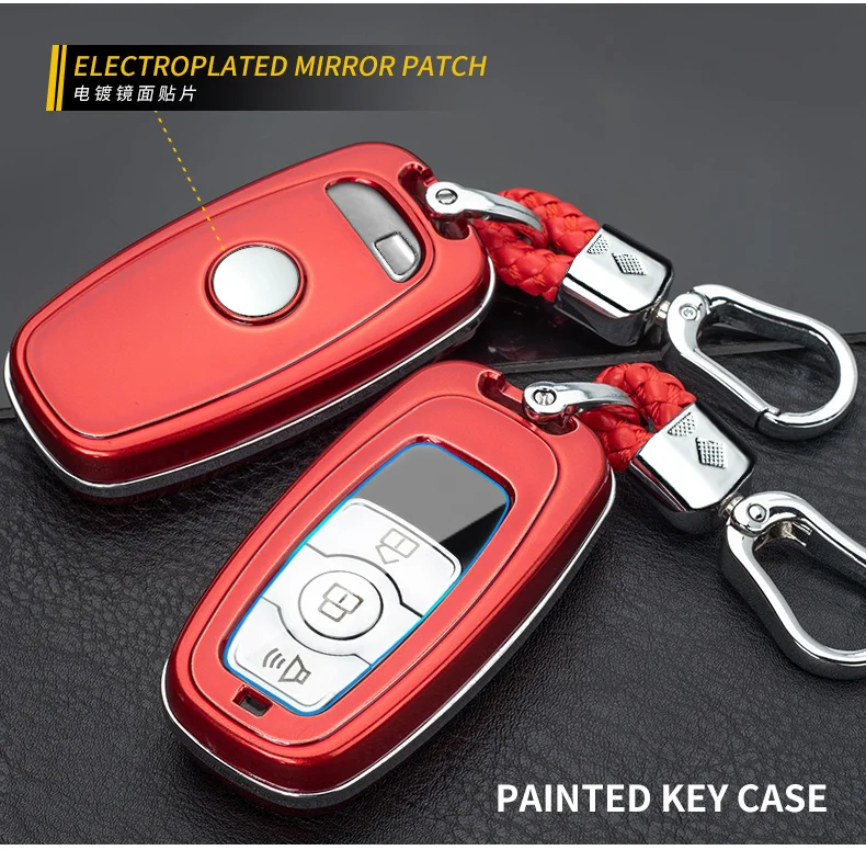 Carbon Fiber Car Smart Key Cover Case Fob Ford Fusion Mustang Explorer F150 F250 F350 Ranger Mondeo Protect Shell Accessories - H00594fb175304dc0a72e4a5701a127dfI