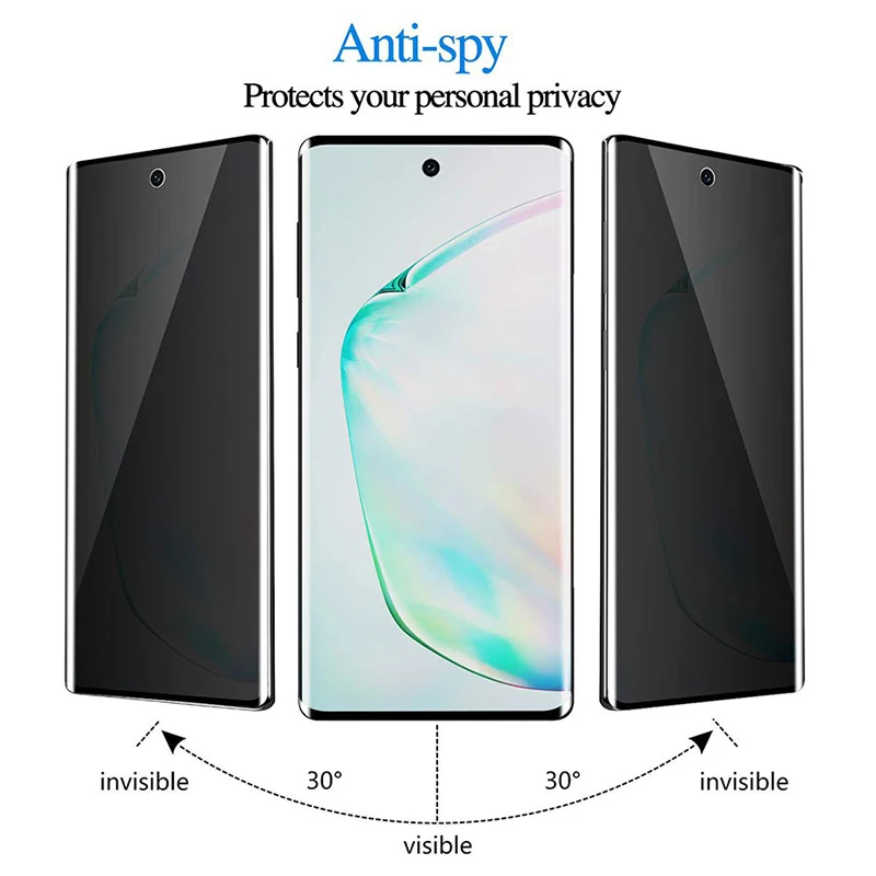 Anti Spy Tempered Glass with Fingerprint Unlock Glass for Samsung S20 Ultra S10 S9 S8 Plus Privacy Screen Protector Pellicola (6)