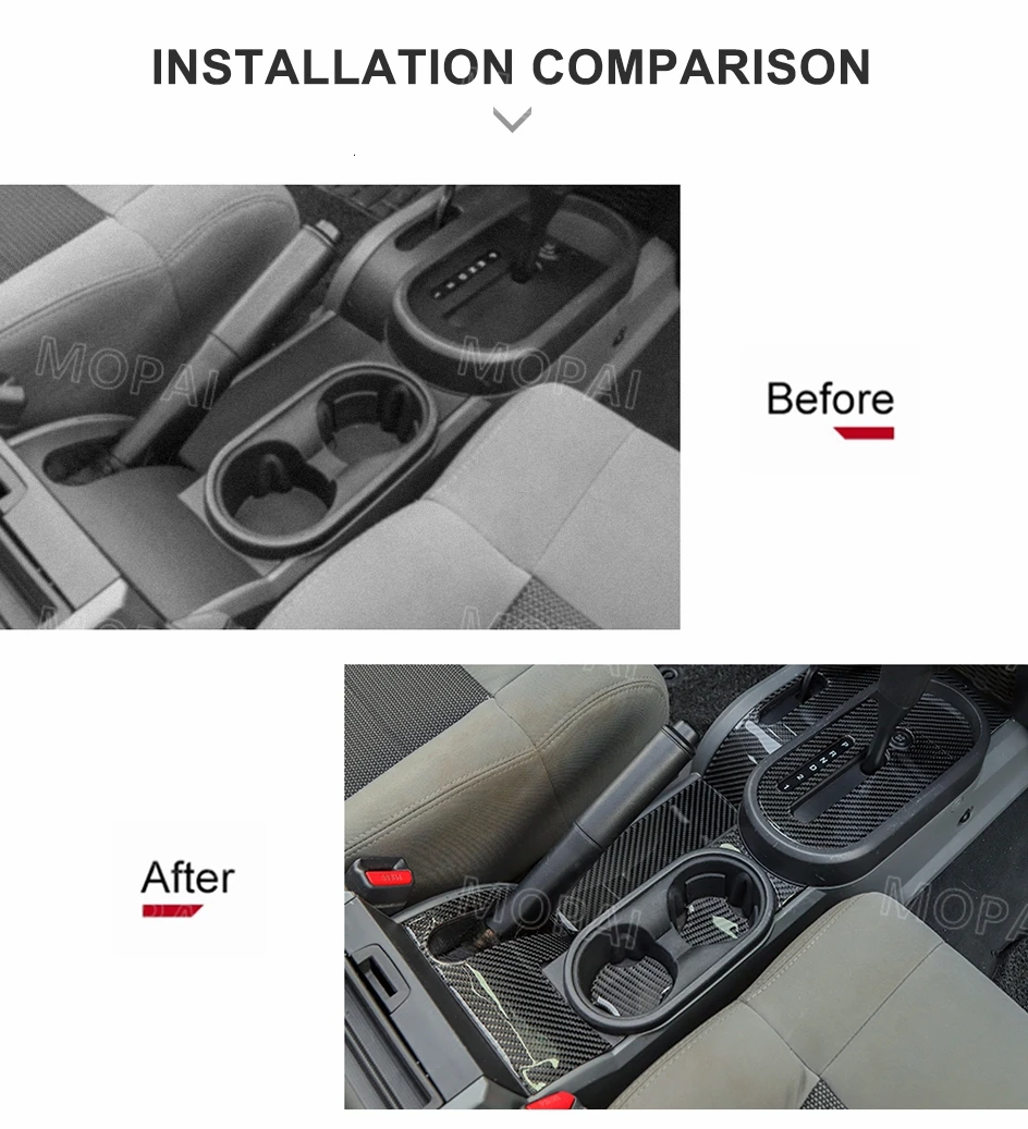 Автомобильные наклейки MOPAI для Jeep Wrangler JK, автомобильная панель переключения передач из углеродного волокна, декоративные аксессуары для Jeep Wrangler JK 2007-2010