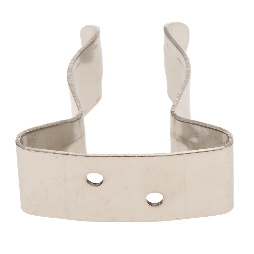 Silver Stainless Steel Tube Holder Boat Hook Spring Clamp Holder Bracket Clip, Marine Spring Clip