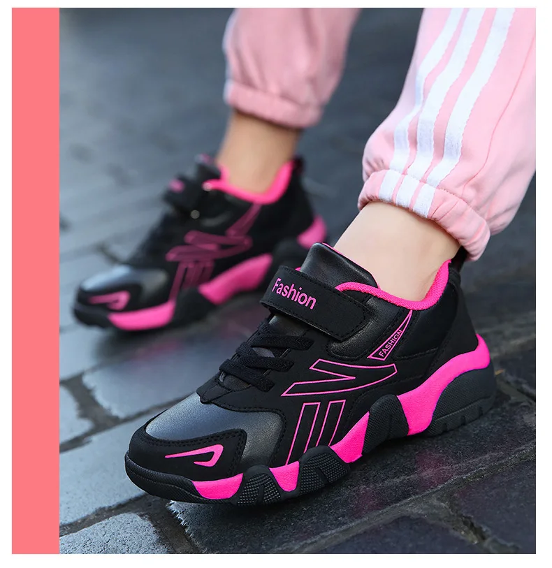 leather girl in boots Sport Kids Sneakers Boys Casual Shoes For Children Sneakers Girls Shoes Leather Anti-slippery Fashion tenis infantil menino Mesh children's sandals