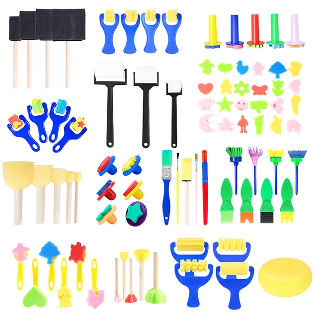 Kids Toddler Sponge Stamp Brush Kits Flower Drawing Toys for Children Paint Educational Art And Craft Creativity Boys Girls Gift 6
