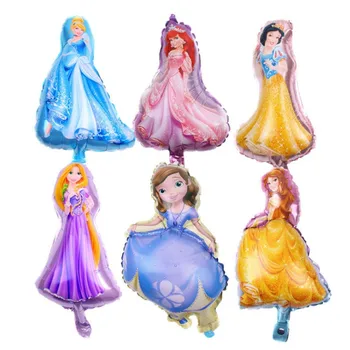 

1pcs MiNi Princess Theme Girls Wedding Birthday Party Elsa Snow White Bell Balloon Baby Shower Funny Balloons Provide