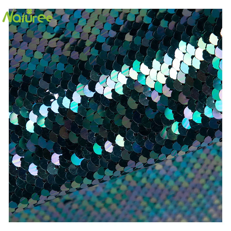 122 см ширина ПЭТ Радуга симфония флип ткань с вышивкой бисером двухсторонняя блесток вышитые ткани блестки вышитые ткани