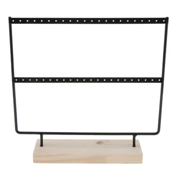 

Wooden Earrings Holder 2 Layer 24 Holes Large Capacity Jewelry Display Stand Jewelry DEC889