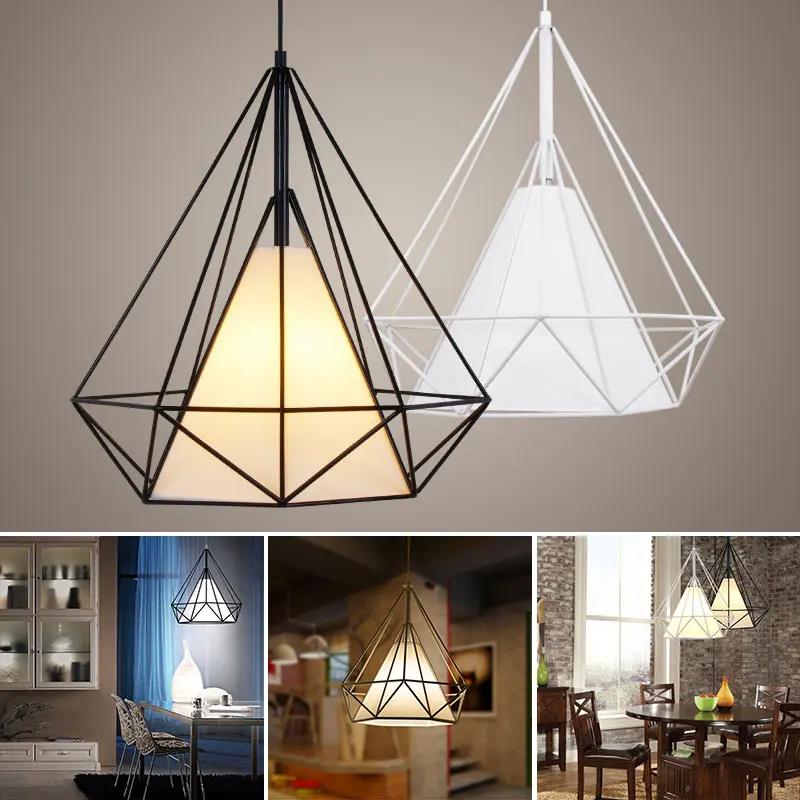 Современный Железный подвесной светильник E27 винтажная Светодиодная лампа