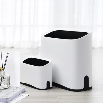 

Creative Fashion Waste Bin Kitchen Trash Bin Bathroom Corner Waste Basket Space Saving Mini Cycle Bin Without Lid Desktop Can