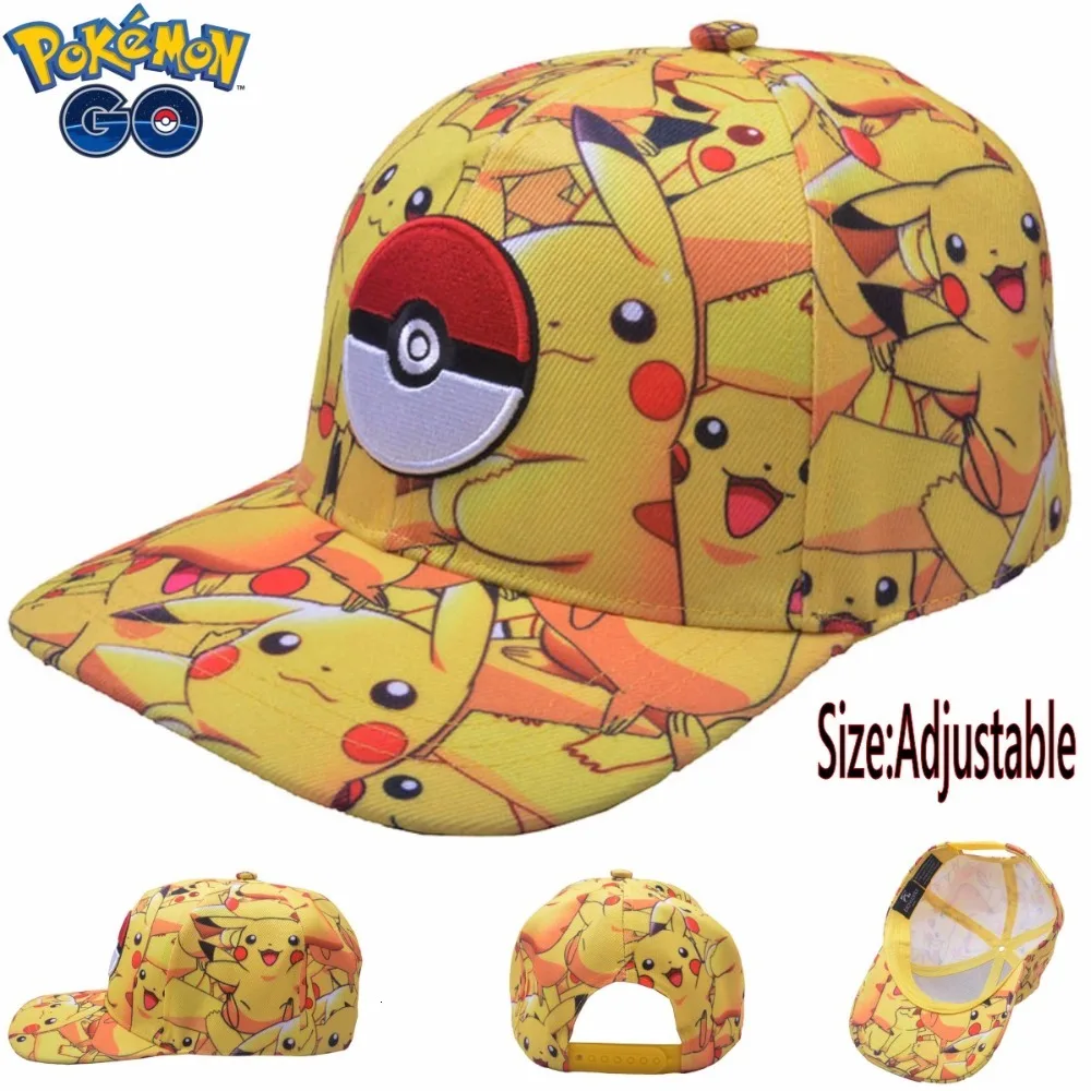 Бейсболка Pocket Monster Pikachu, бейсболка с регулировкой, бейсболка в стиле хип-хоп с вышивкой для мужчин и женщин
