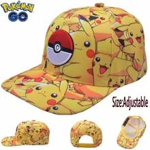 Бейсболка Pocket Monster Pikachu, бейсболка с регулировкой, бейсболка в стиле хип-хоп с вышивкой для мужчин и женщин