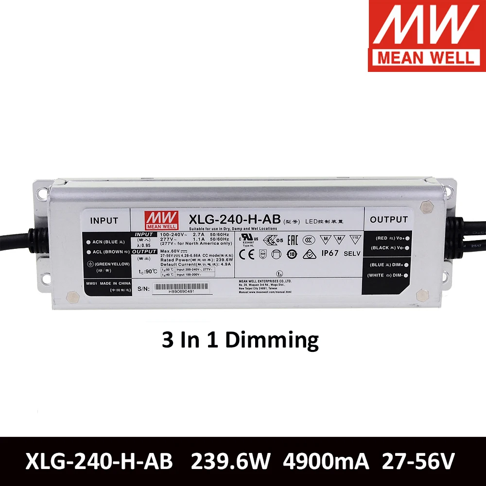 Тайваньская компания MEAN WELL Xlg 240 H L M Series 750mA 1400mA 4900mA блок питания 240W Постоянная