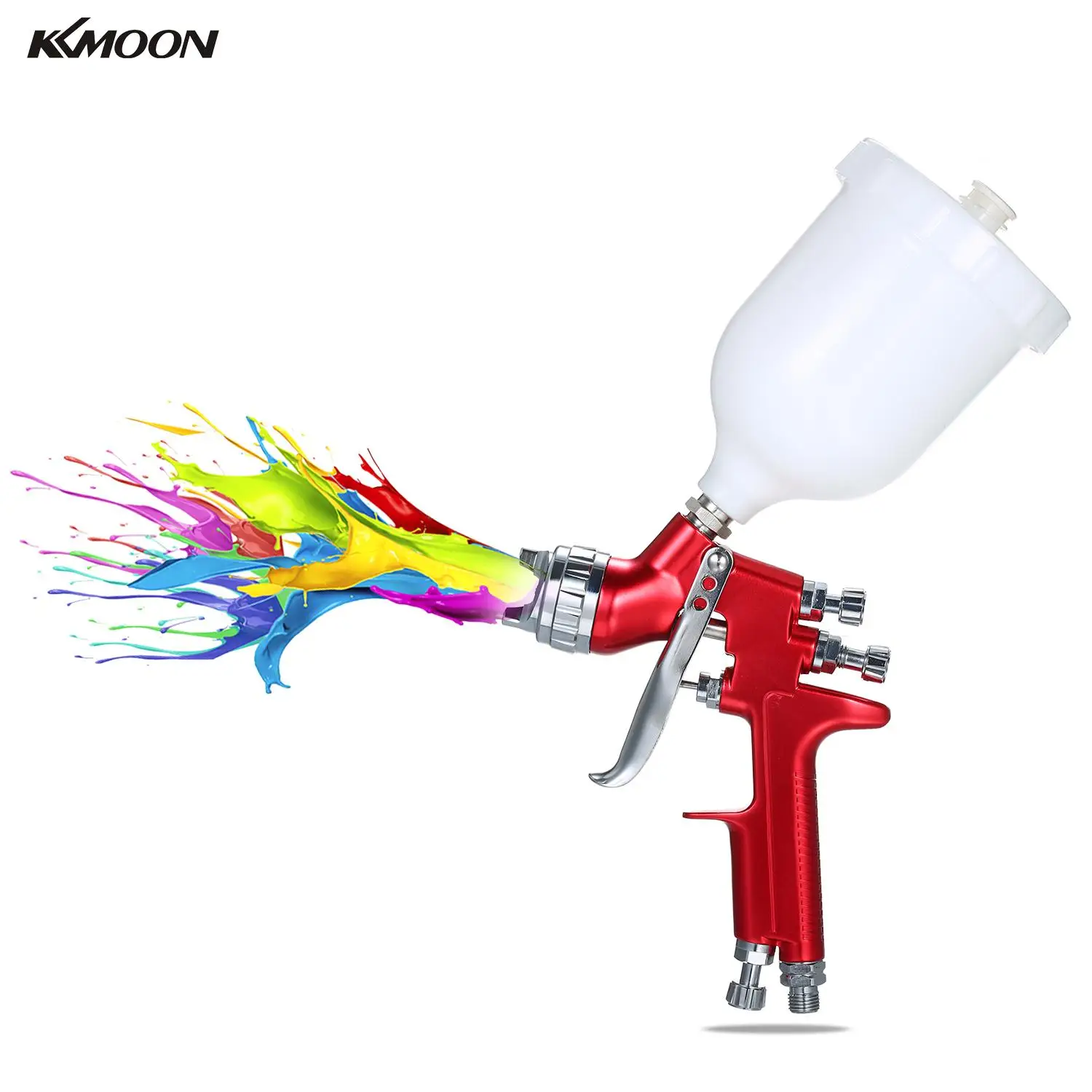 KKMOON портативный HVLP краскопульт Аэрограф набор автомобилей DIY Набор для окрашивания краски инструмент для ремонта автомобиля с 1,3 мм стальным соплом 600 мл горшок