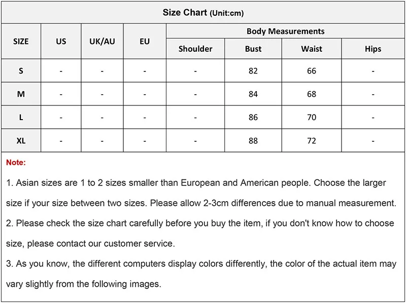 连衣裙尺码表(1)