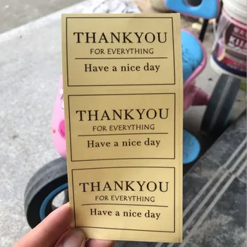 

30pcs/lot Waterproof THANK YOU Rectangle Adhesive Label Sticker Transparent PVC Label Sealing Paste For Gift Box Sealing Paste
