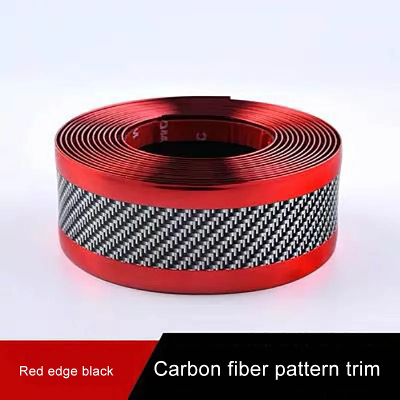 【Alizeker Mall】1 Meter Carbon Fiber Rubber Strip For Car Door Pedal Trim Bumper Door Sill Protector Edge Car Styling.