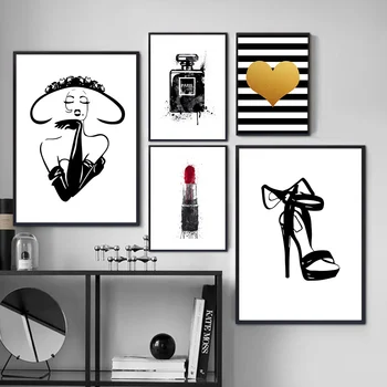 

Black And White Beauty Nordic Poster Canvas Painting Perfume Fashion Wall Pictures Vogue Wall Poster Salon Home Decor Unframed