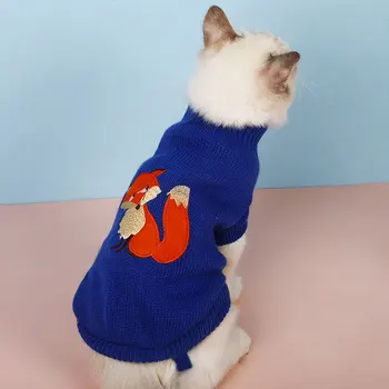 

@HE New Autumn And Winter Solid Color Knitting Embroidered Soft Comfortable Warm Sweater For Small And Medium Pet Cats Dogs