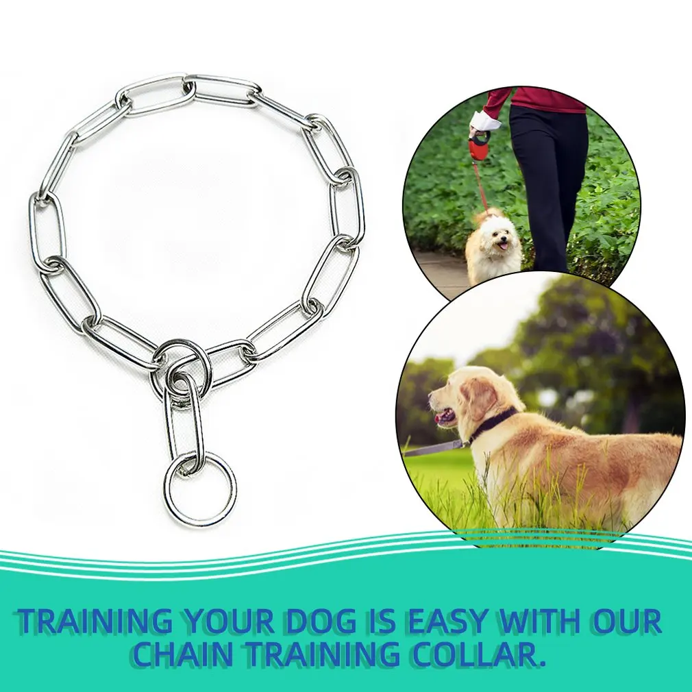 Heavy Metal Duty Solid Stainless Steel Dog Choke Chain Collar Pet