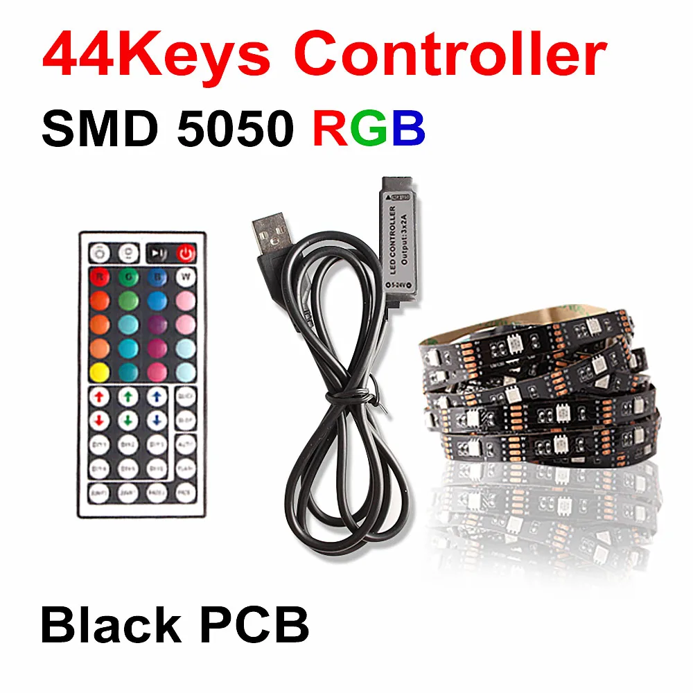 Светодиодный светильник 5 в USB Светодиодная лента 5050 SMD Диодная лента RGB Настольный экран подсветка Декор гардероб кухонный светильник ing лампа - Цвет: 44key IR set