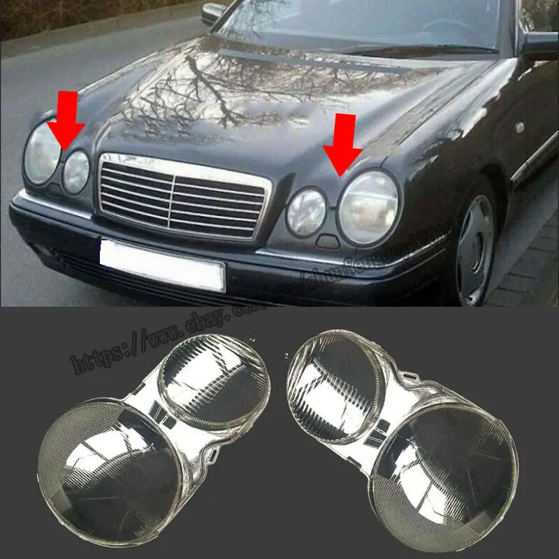 Для Mercedes-Benz E Class W210 2001 2002 2003 пара фар линзы фары крышка 2 шт