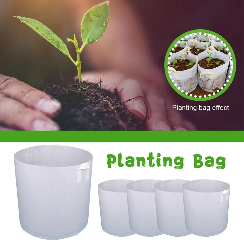 

5 Gallon 5 Pcs Grow Bags Fabric Pots Root Pouch with Handles Planting Container Grow Planter Pouch Root Bonsai Plant Pot Garden