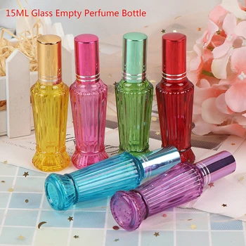 

15ML Refillable Portable Sample Perfume Bottle Glass Travel Empty Spray Atomizer Bottles Cosmetic Packaging Container