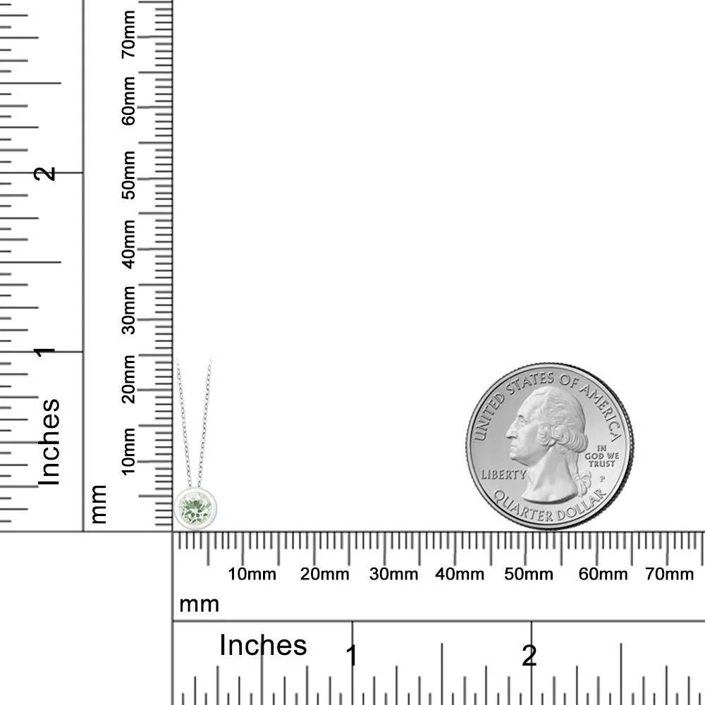 GemStoneKing 0,95 карат круглый натуральный зеленый празиолит хорошее ювелирное изделие 925 пробы Серебряный Драгоценный камень кулон ожерелье для женщин