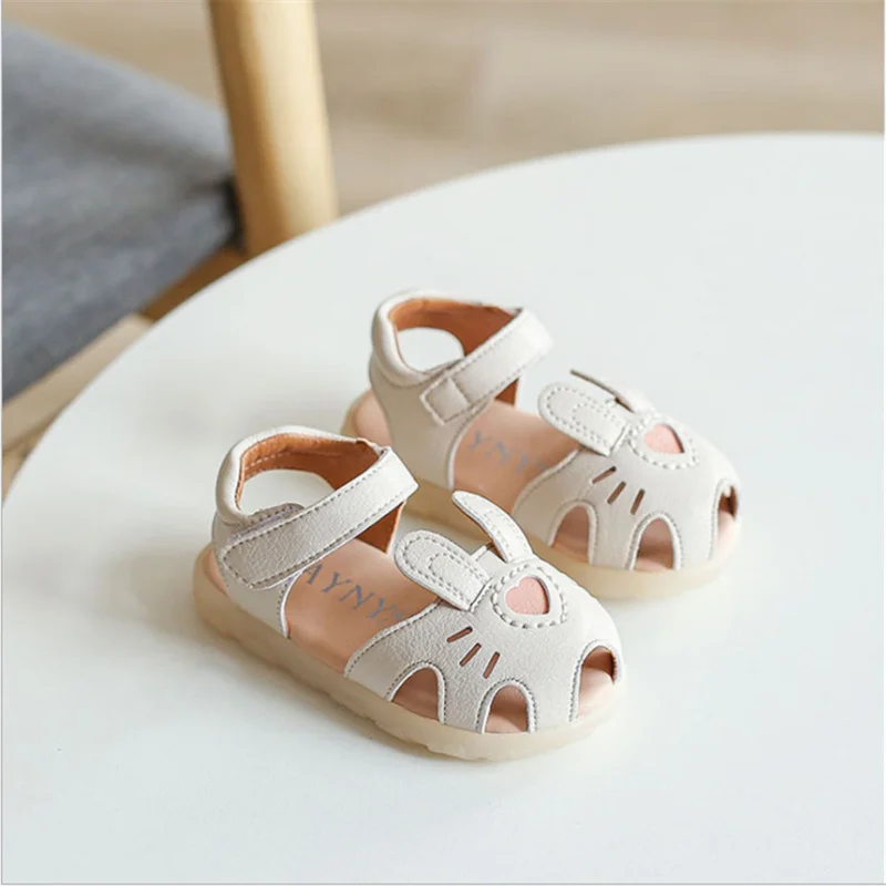 New Summer Baby Shoes Leather Soft Sole Kids Sandals Closed Toe Cute Toddler Girls Sandals 15-25