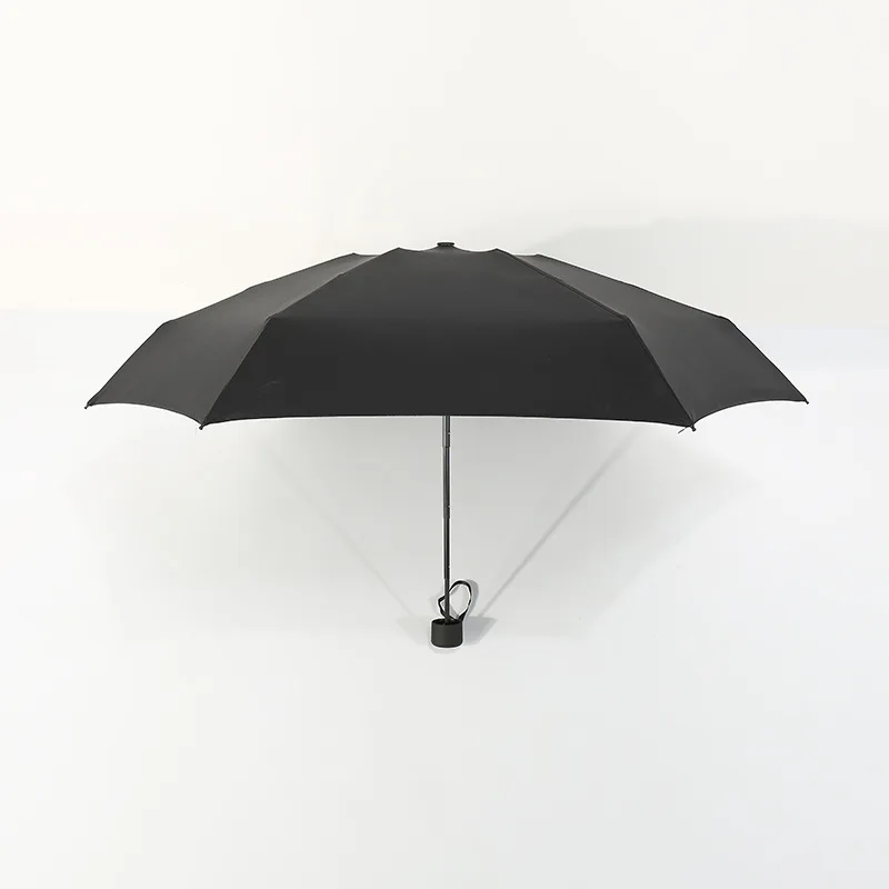 Креативный мини-зонтик для женщин с УФ-защитой, маленькие зонты, 180 г, непромокаемый женский и мужской зонт от солнца, удобный для девочек, для путешествий, Parapluie, для детей - Цвет: Black