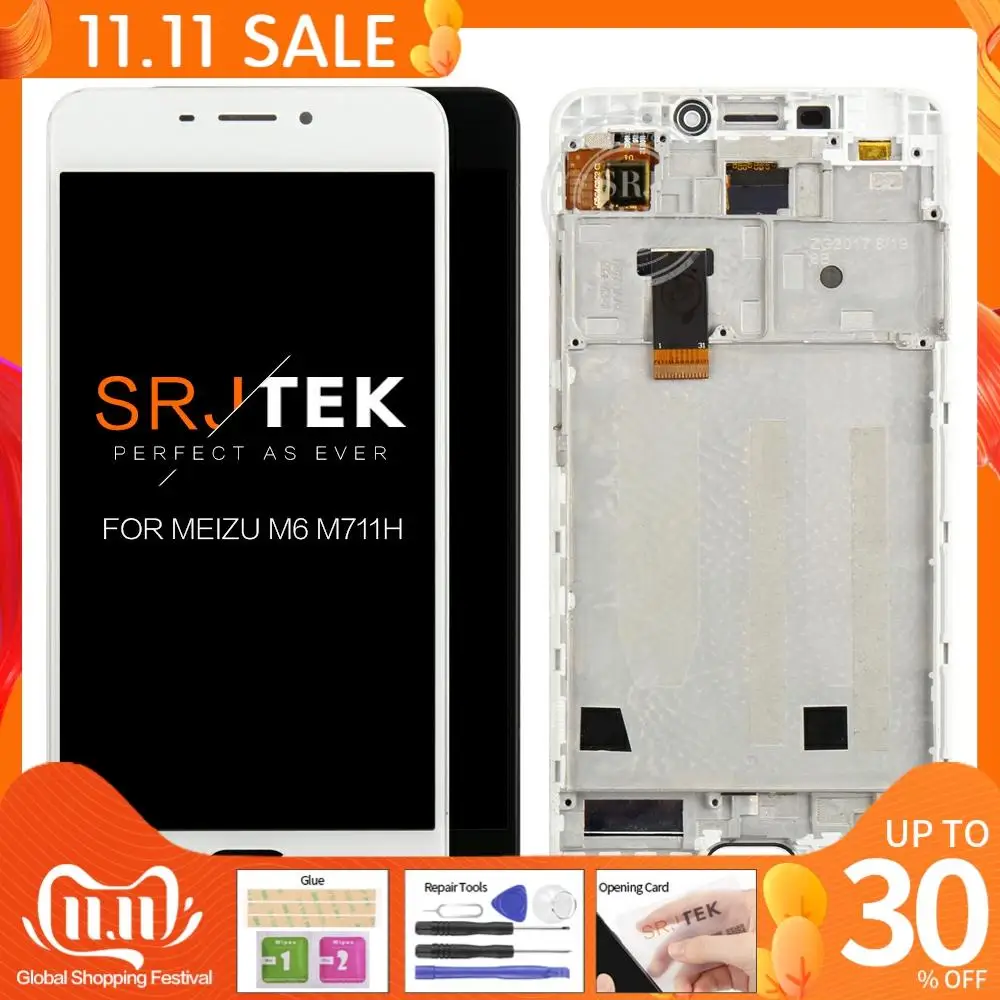 SRJTEK 5 2 '&#x271280x720 Дисплей для MEIZU M6 ЖК-дисплей сенсорный Экран планшета с рамкой Meizu