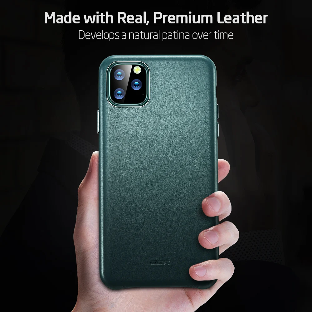 ESR чехол для iPhone 11 Pro Max кожаный чехол, брендовый черный зеленый защитный чехол из натуральной кожи для iPhone 11 11pro