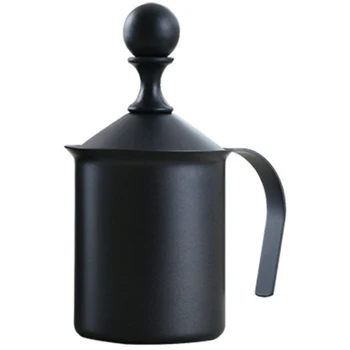 

400Ml Manual Milk Frother Stainless Steel Double Mesh Milk Creamer Milk Foam Mesh Coffee Foamer Creamer